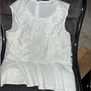 White flora blouse